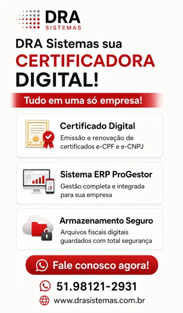 DRA Sistemas oferece emissão e renovação de certificados digitais e-CPF e e-CNPJ